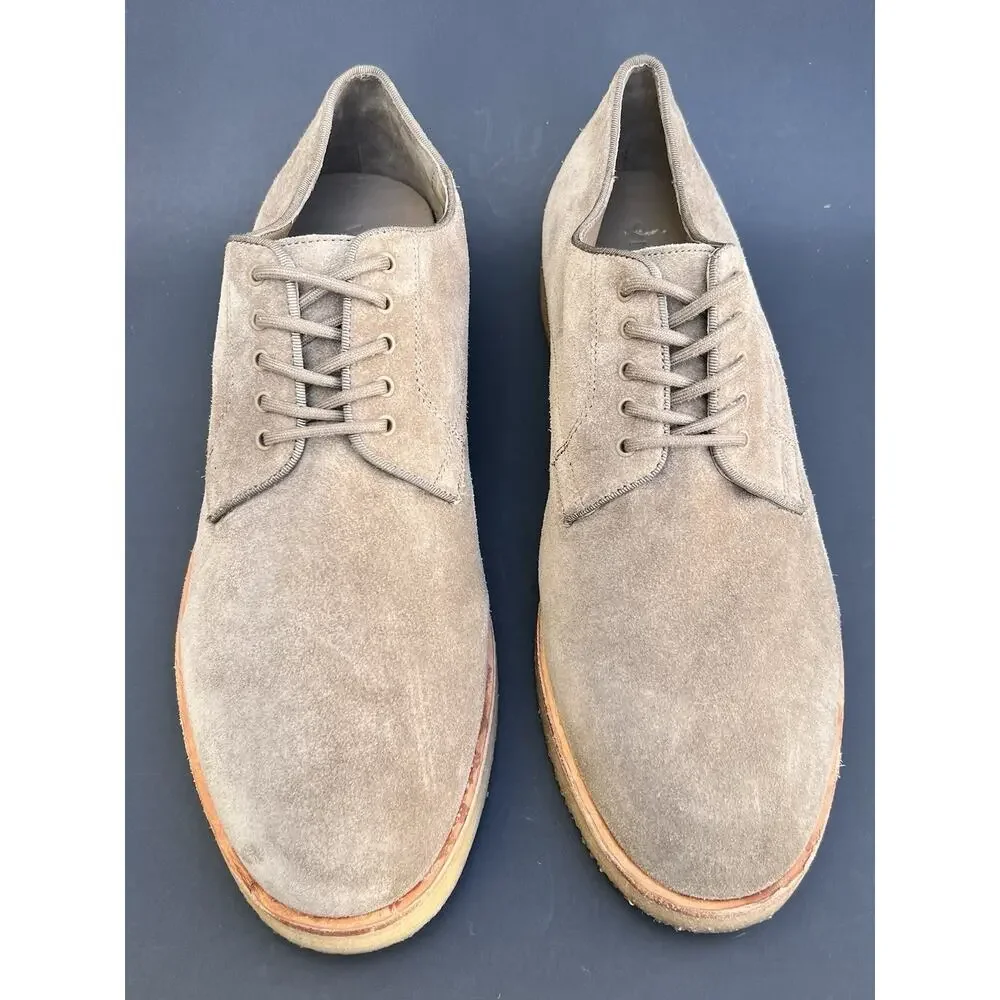 VINCE Westwood Plain Toe Tan Suede Derby Shoes Men’s Size 11 US